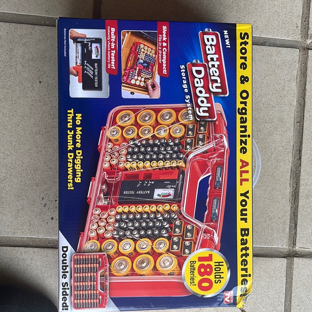 NEW Battery Daddy Storage System for 180 Batteries with Tester and Carrying Case